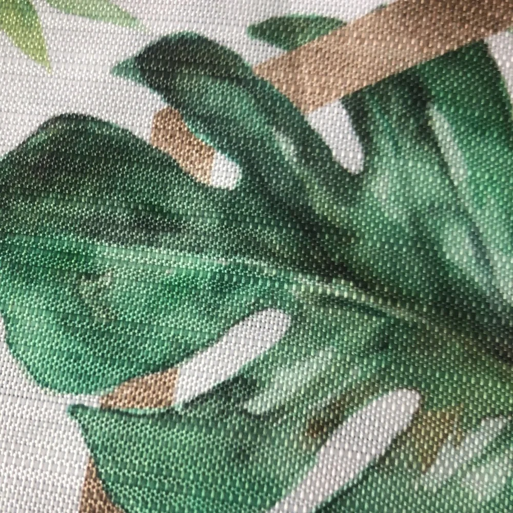 Tropical Palm Leaves Water Resistant Fabric Shower Curtain
